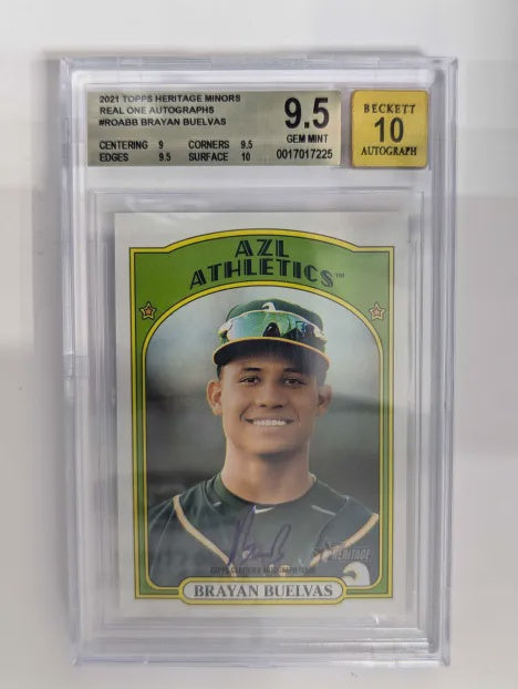 BGS 9.5 - Autograph 10 - 2021 Topps Heritage Minors - Real One Autographs - #ROABB Brayan Buelvas [0017017225]