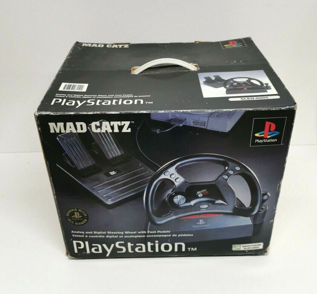 Mad Catz Playstation One Racing Wheel With Pedals