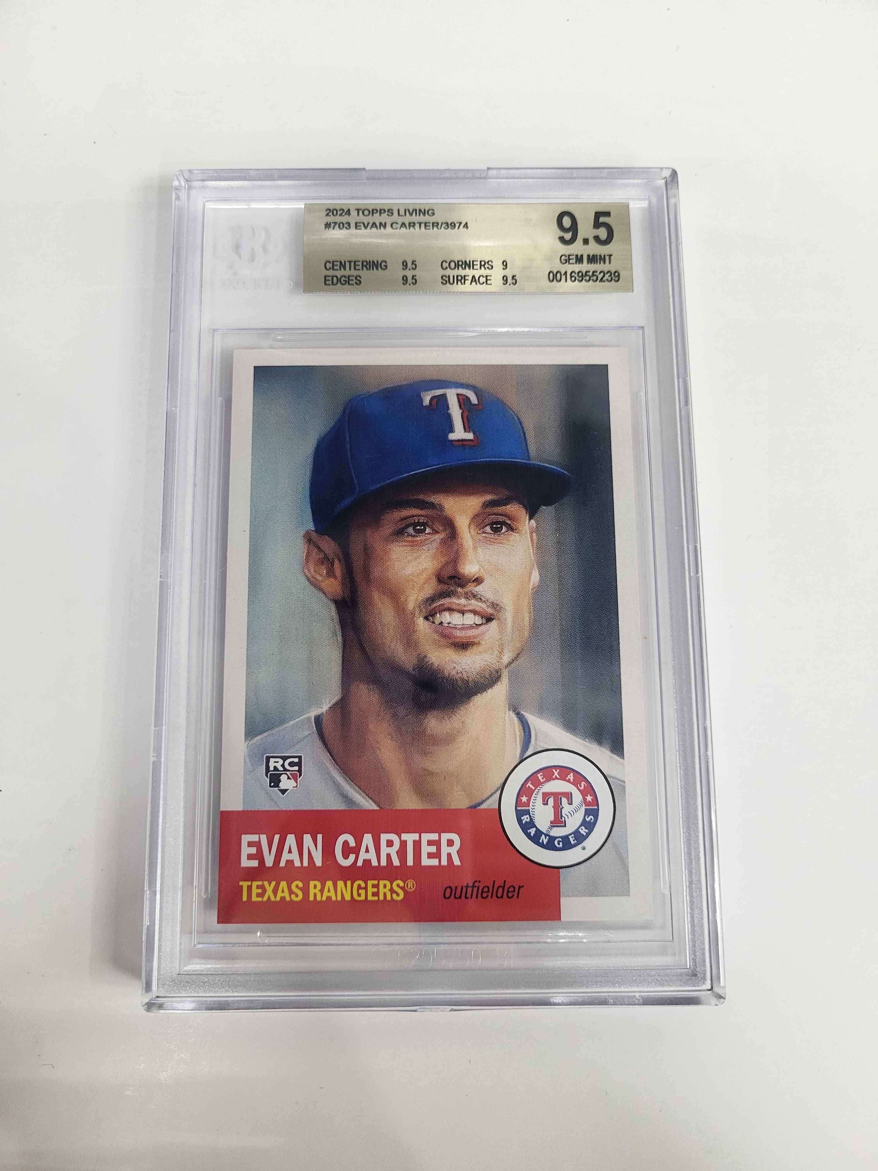 BGS 9.5 2024 Topps Living #703 Evan Carter/3974 (0016955237)