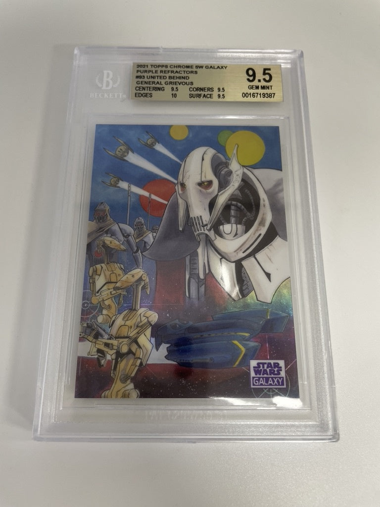 BGS - 9.5 2021 Topps Chrome SW Galaxy Purple Refractors #93 United Behind General Grievous 18/25 [0016719387]