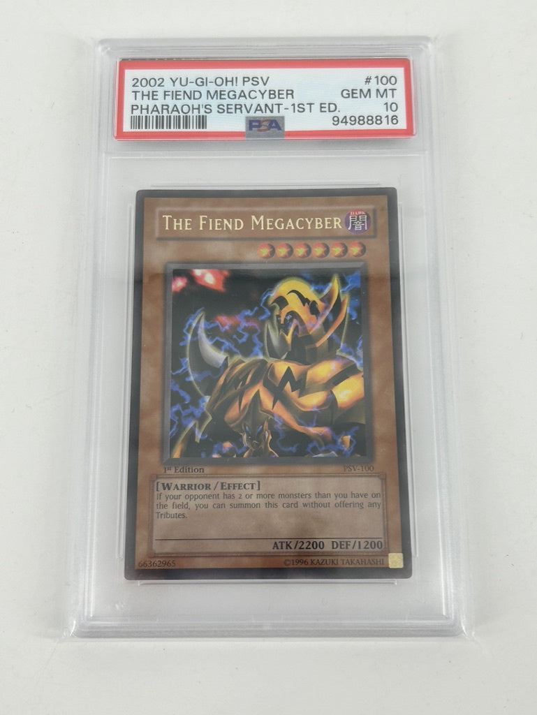 PSA 10 - 2002 Yu-Gi-Oh! PSV - The Fiend Megacyber - Pharaoh's Servant - 1st ed. #100 - #94988816