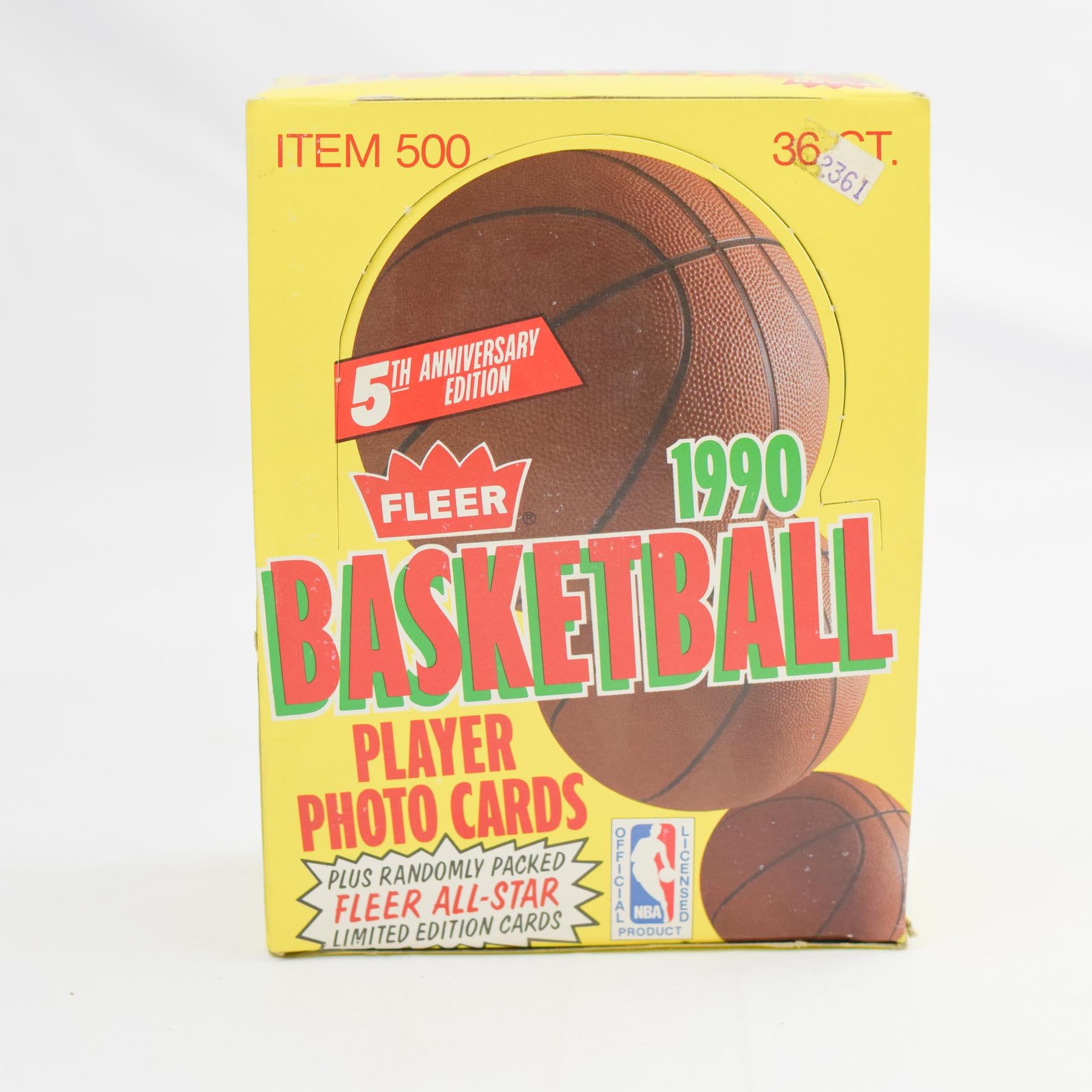 Fleer 1990 Basketball Player Photo Cards Box