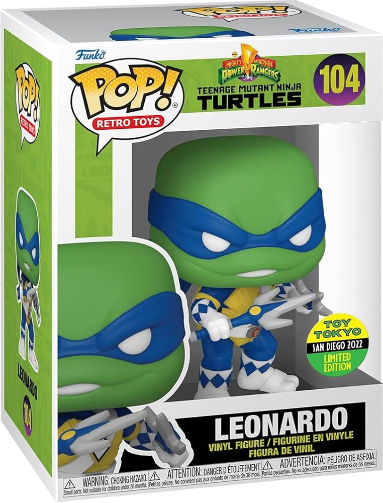 #104 Mighty Morphin Power Rangers Teenage Mutant Ninja Turtles - Leonardo Funko Pop