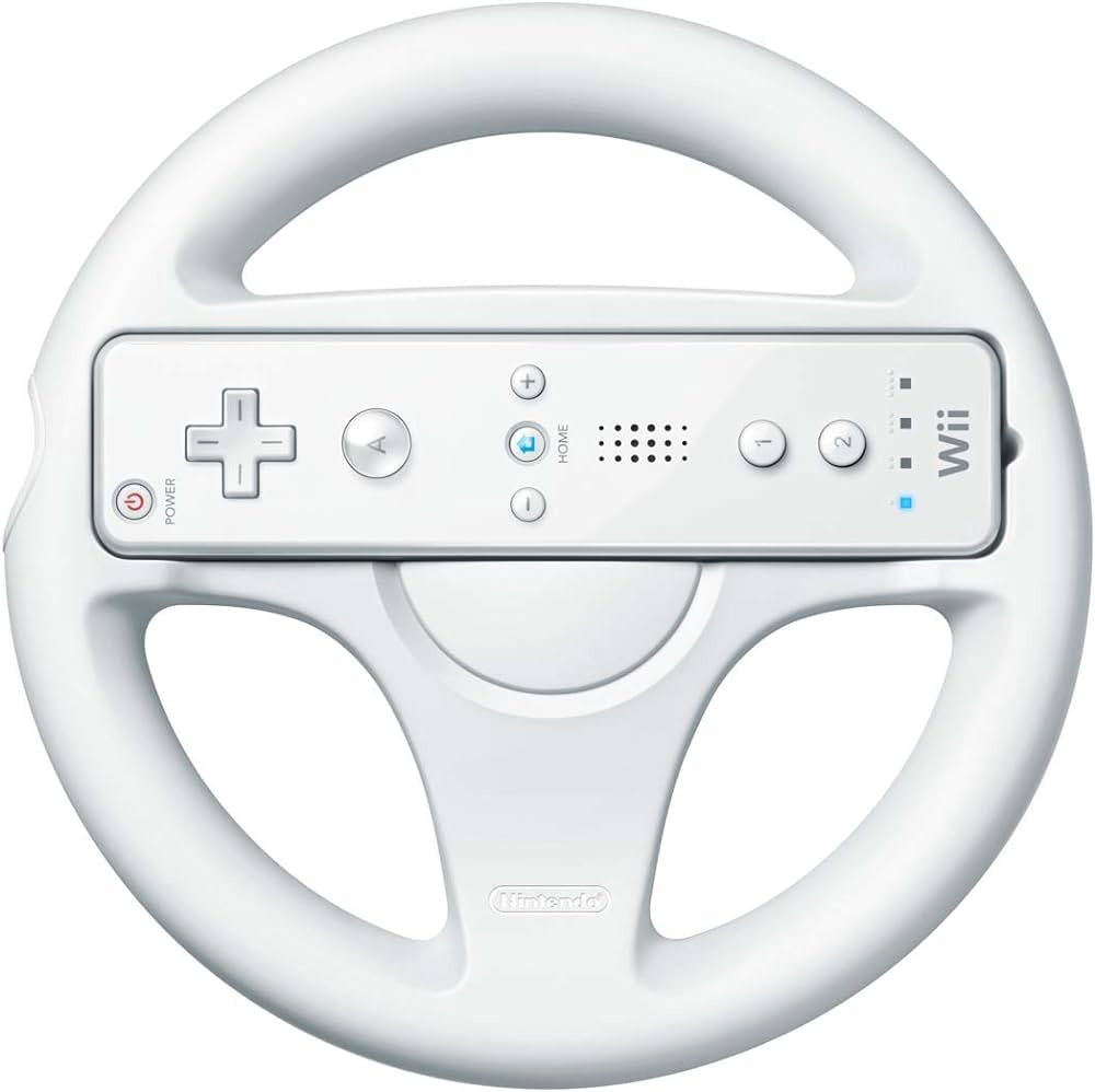 White Wii Steering Wheel