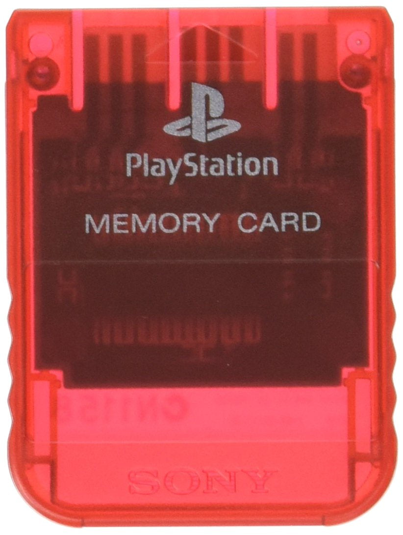 PS1 Memory Card Clear Red