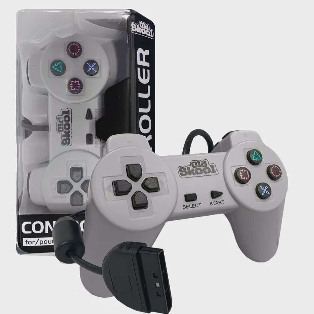 3rd Party Wired PS1 Controller Grey