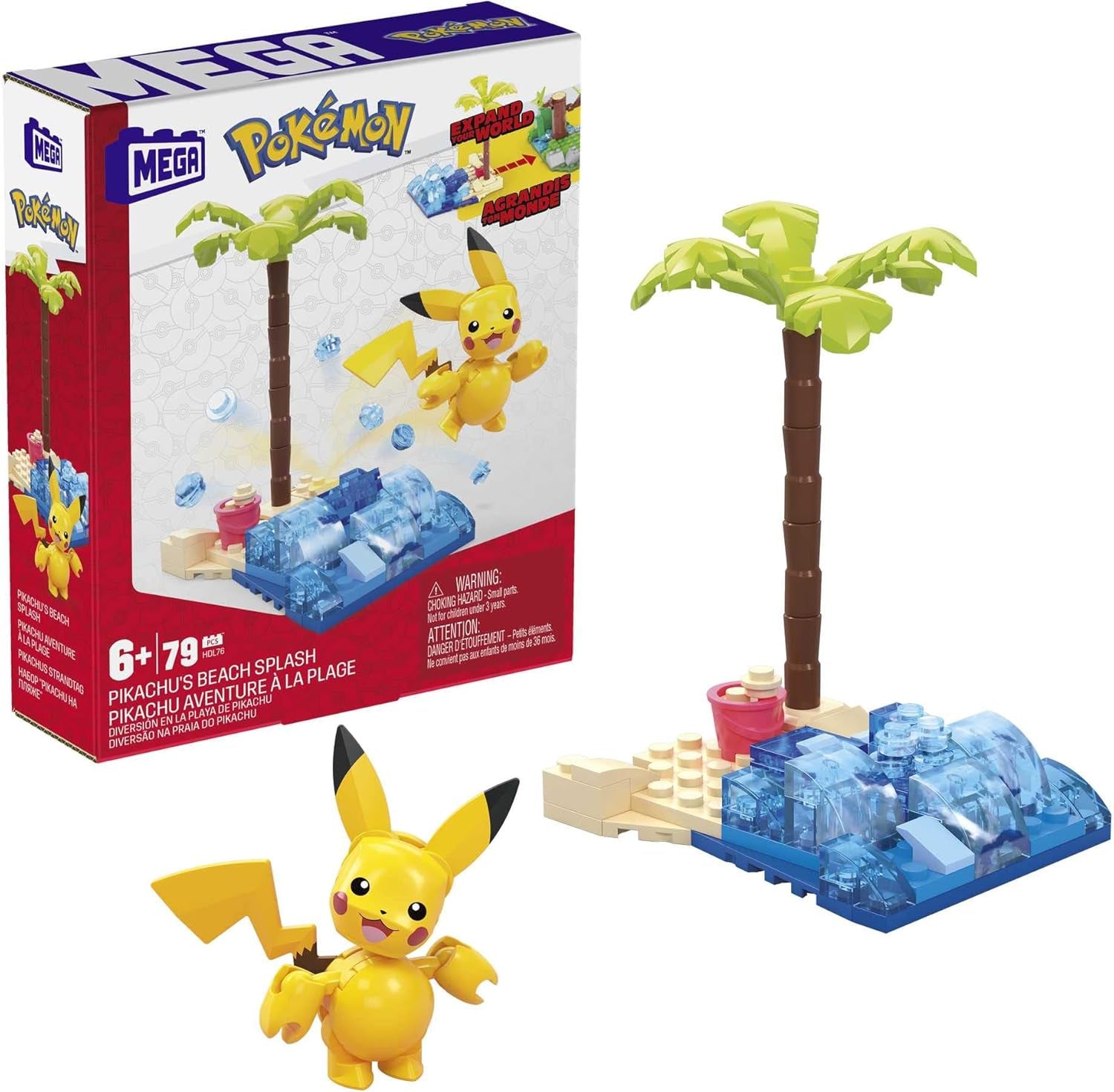 Pokemon -Pikachu's Beach Splash  - Mega Construx Set