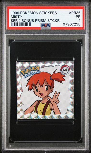 PSA 1 1999 Pokemon Stcikers Misty Ser. 1 Bonus Prism Sticker [97907238]