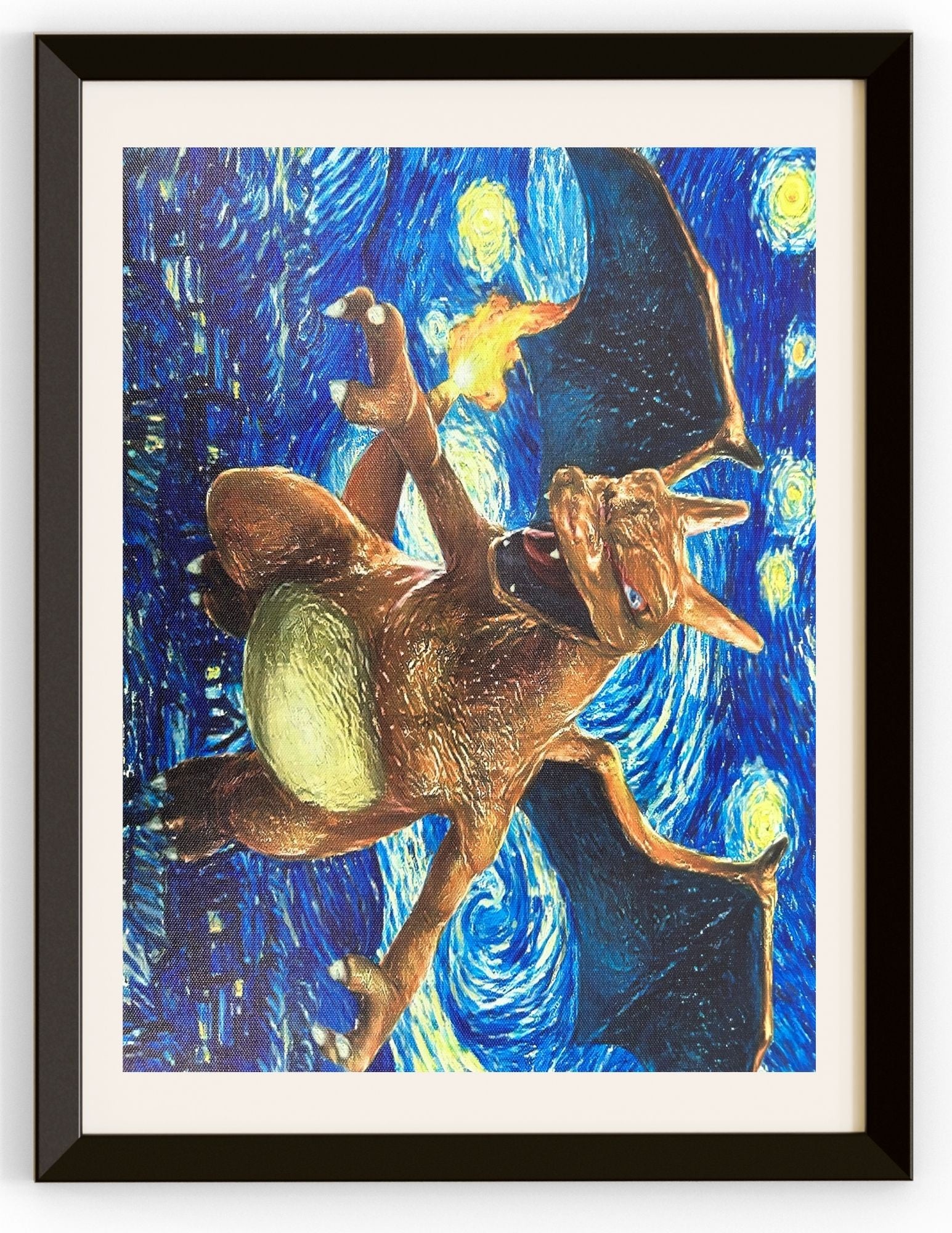 Charizard Under A Starry Night Canvas