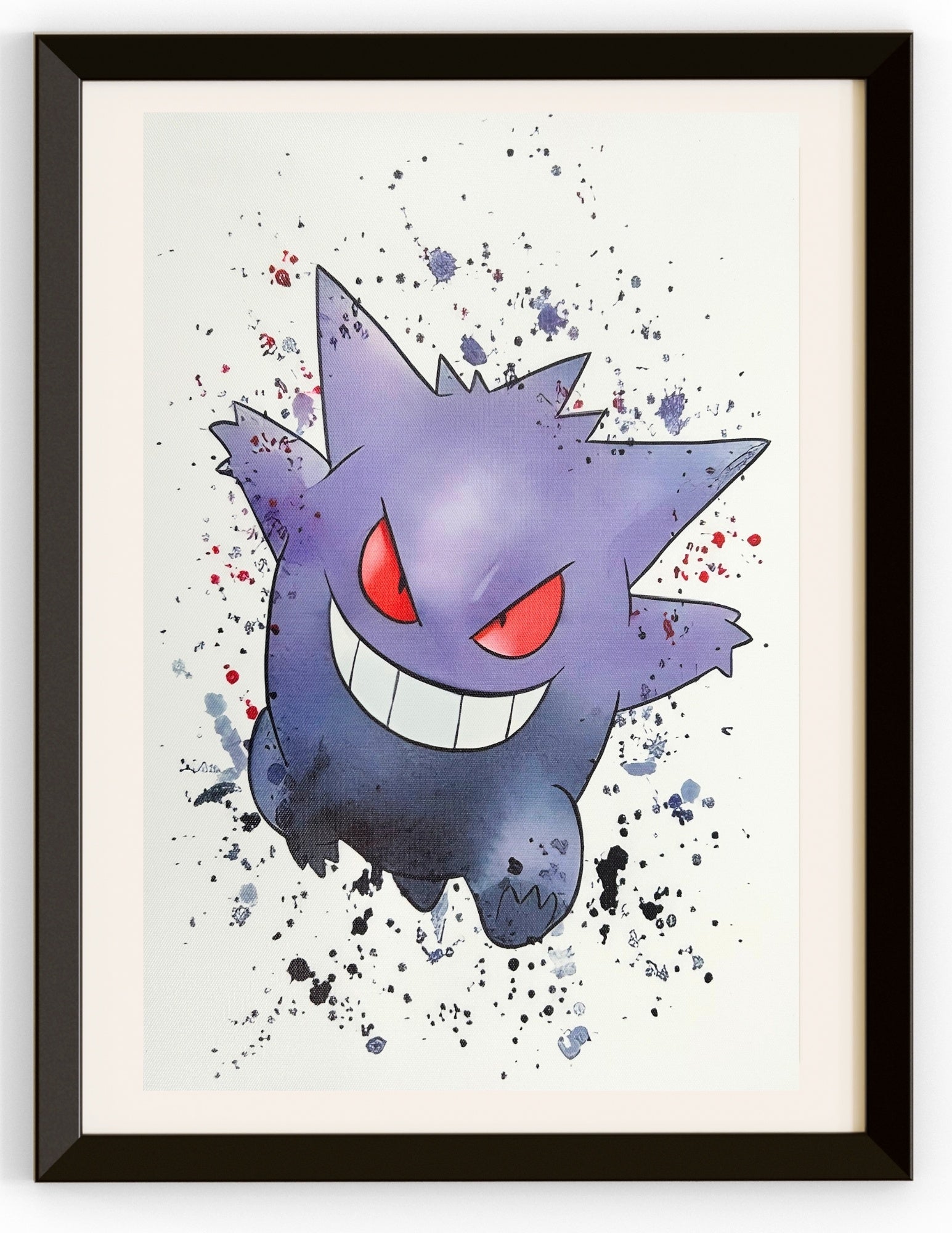 Gengar with Paint Splatter Canvas Print