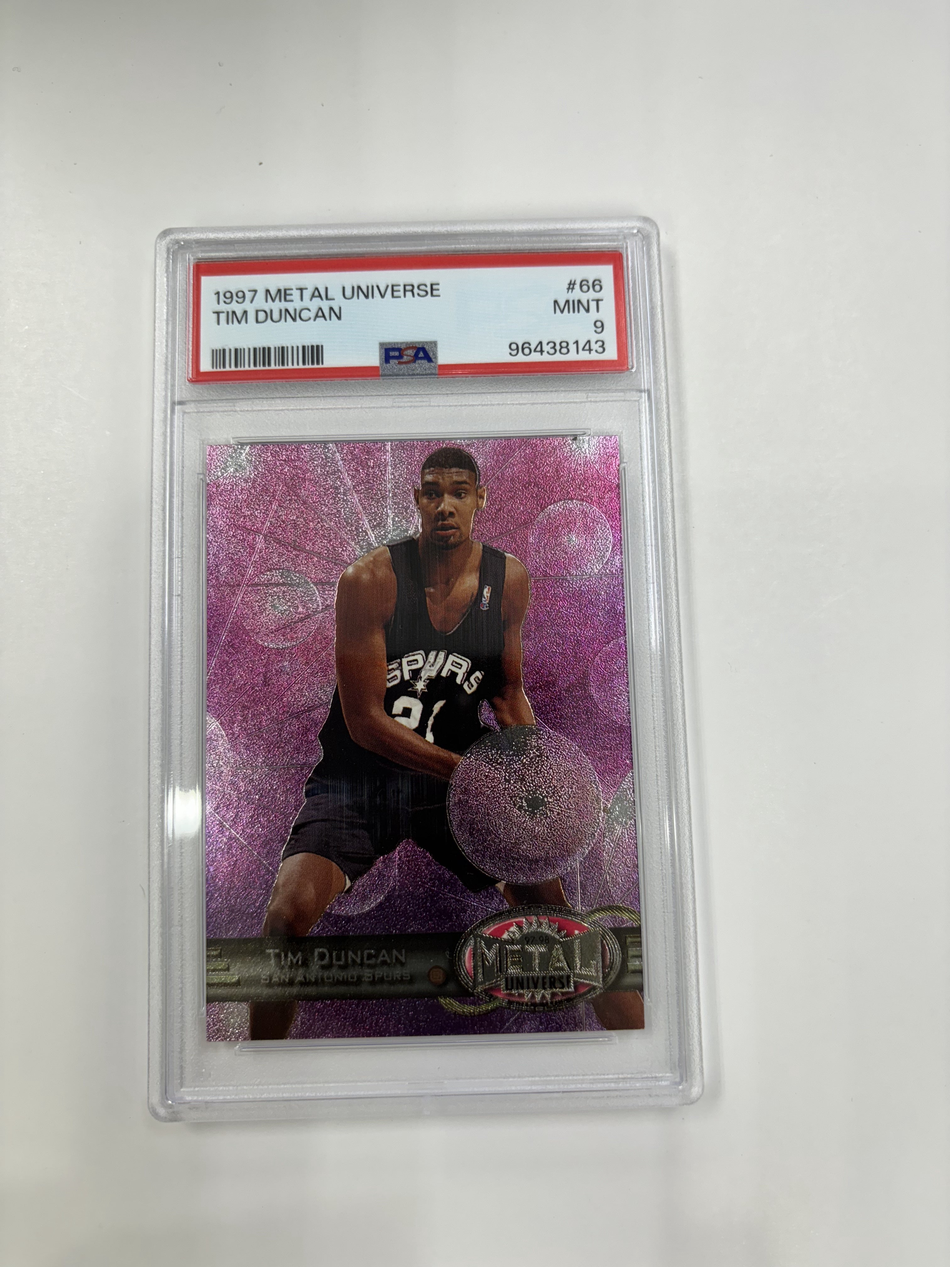 PSA - 9 1997 Metal Universe Tim Duncan #66 (96438143)