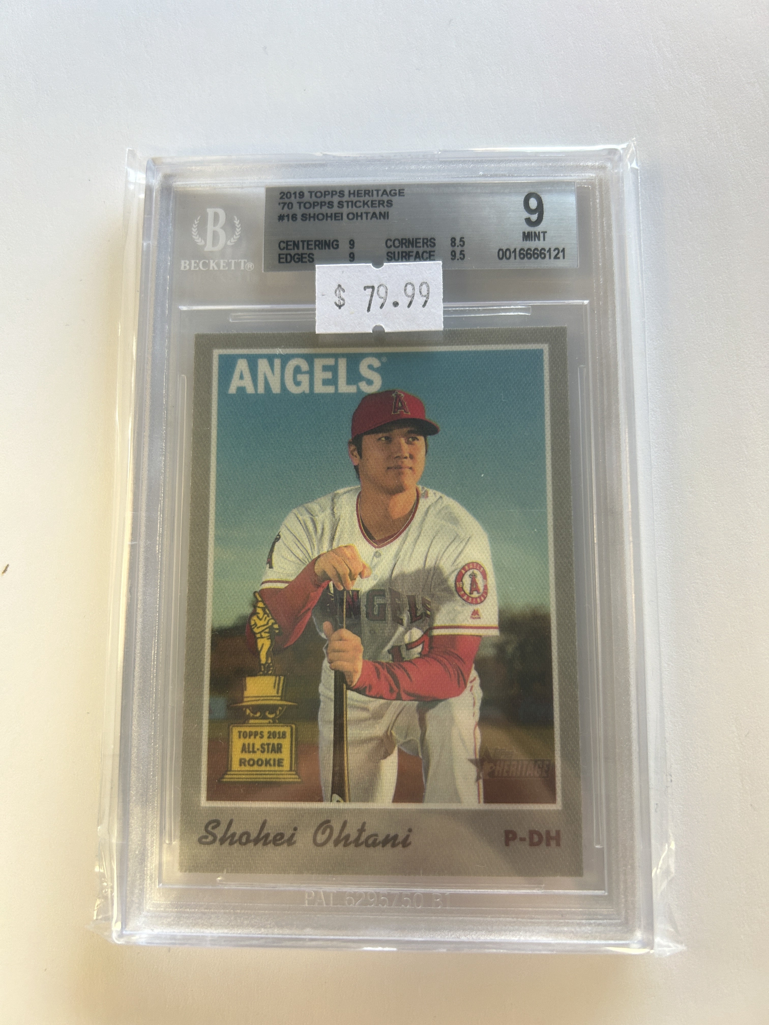 BGS - 9 2019 Topps Heritage '70 Topps Stickers #16 Shohei Ohtani