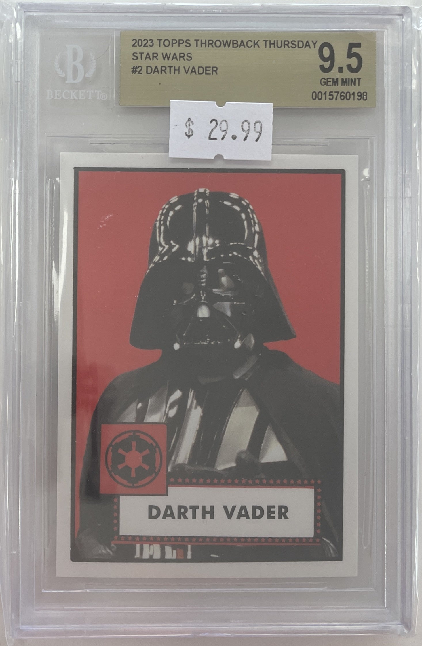 BGS -  9.5 Darth Vader #2 Topps