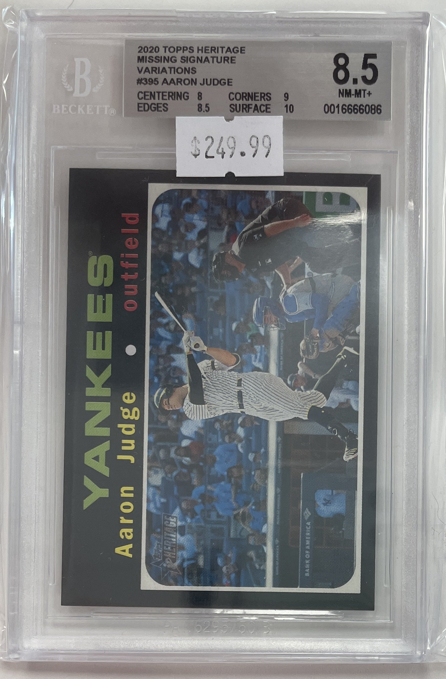 BGS - 2020 Topps Heritage Missing Signature Variations #395 Aaron Judge