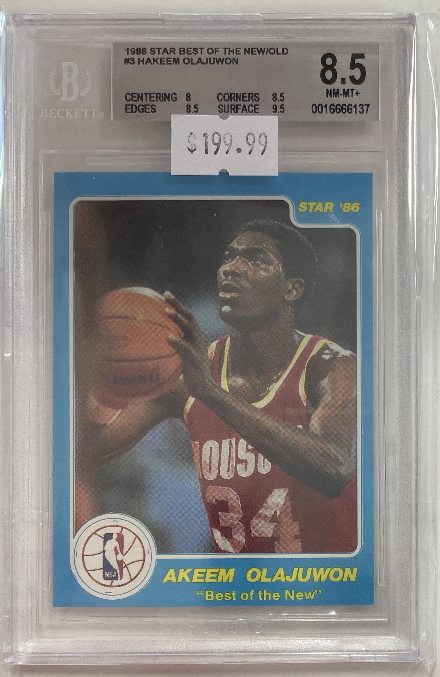 BGS - 8.5 1986 Star Best of the New/Old #3 Hakeem Olajuwon