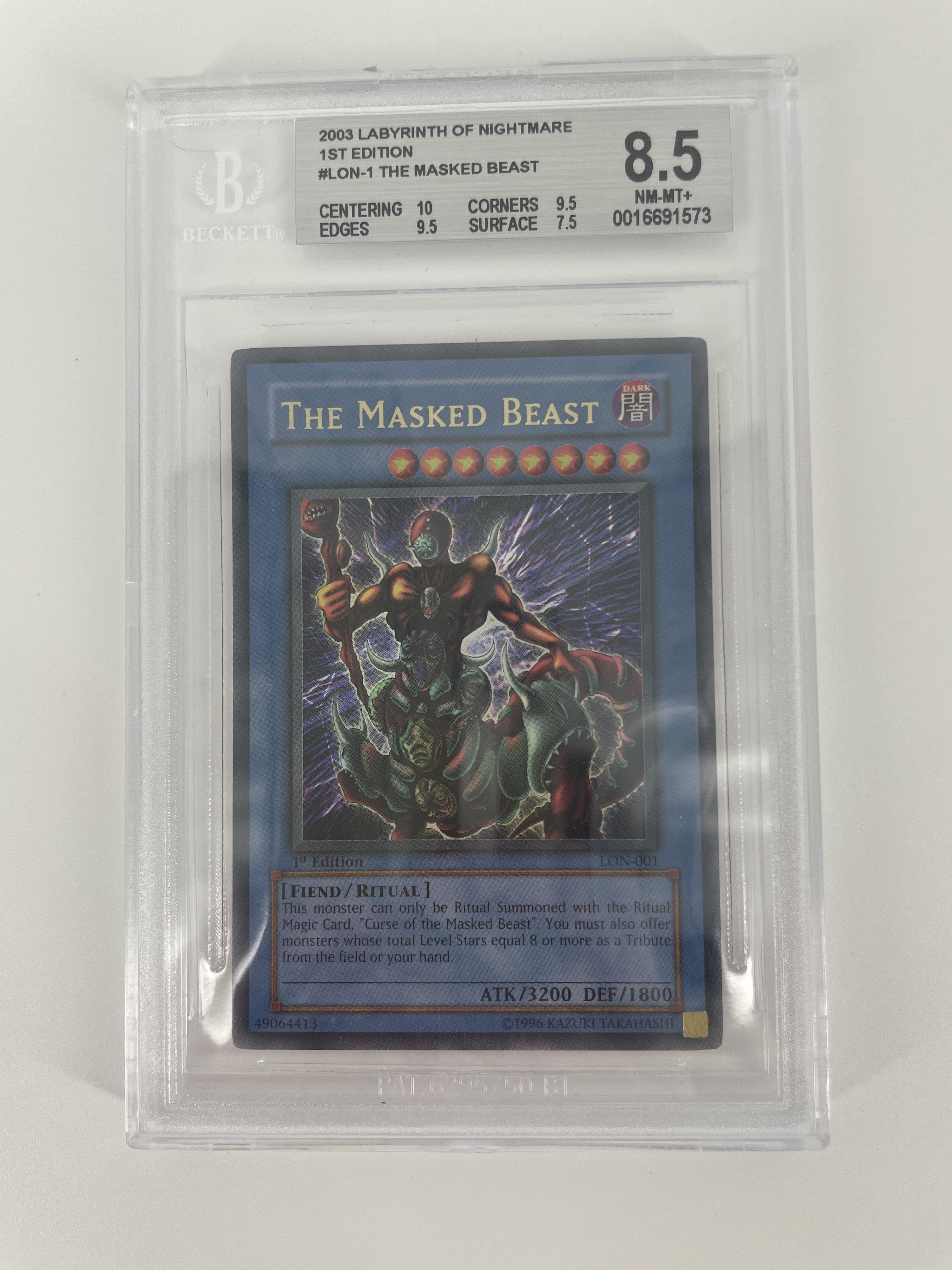 BGS - 8.5 2003 Labyrinth of Nightmare 1ST Edition  #LON-1 The Masked Beast [0016691573]