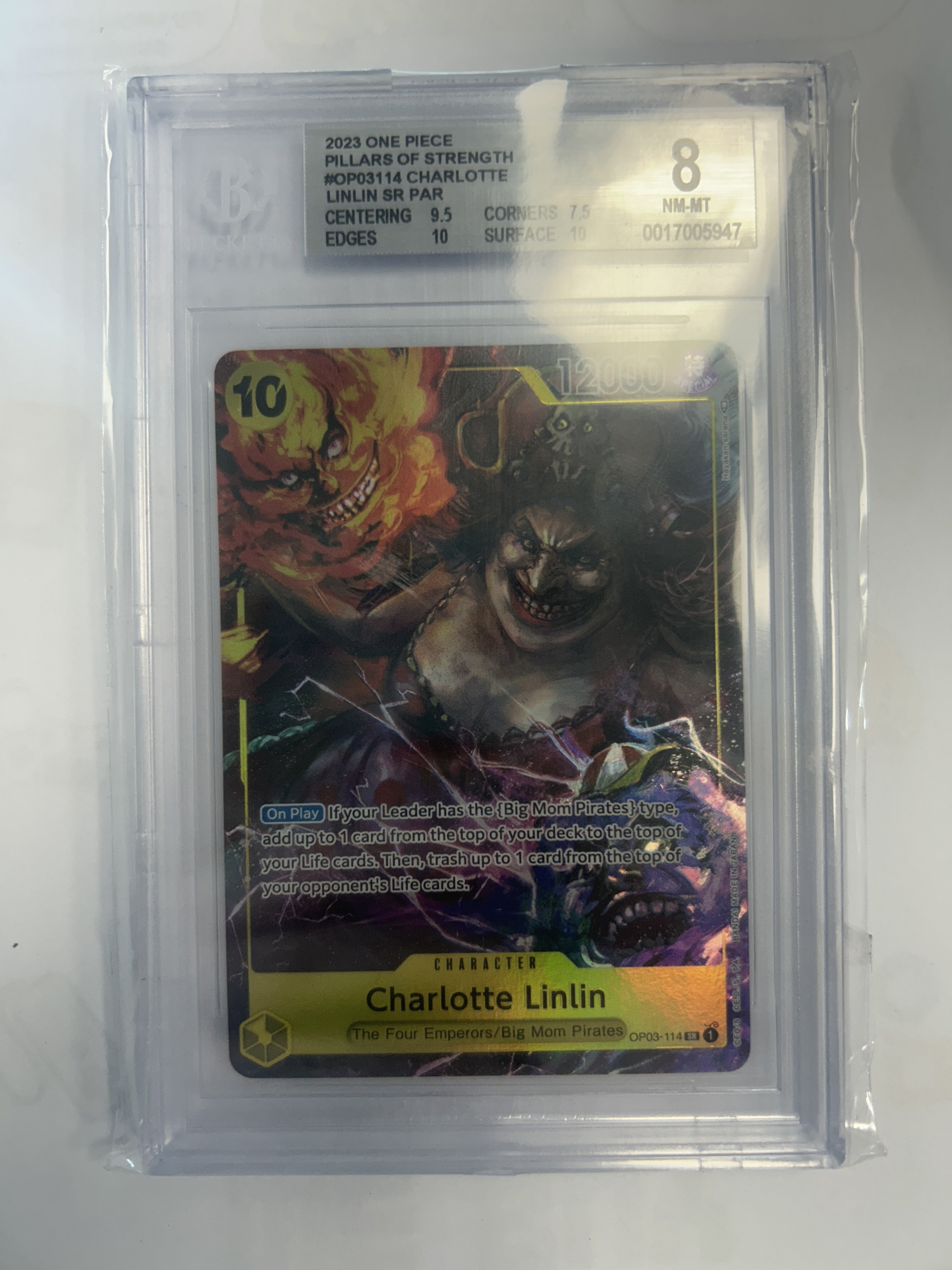 BGS 8 2023 One Piece Pillars Of Strength #OP03114 Charlotte Linlin SR PAR