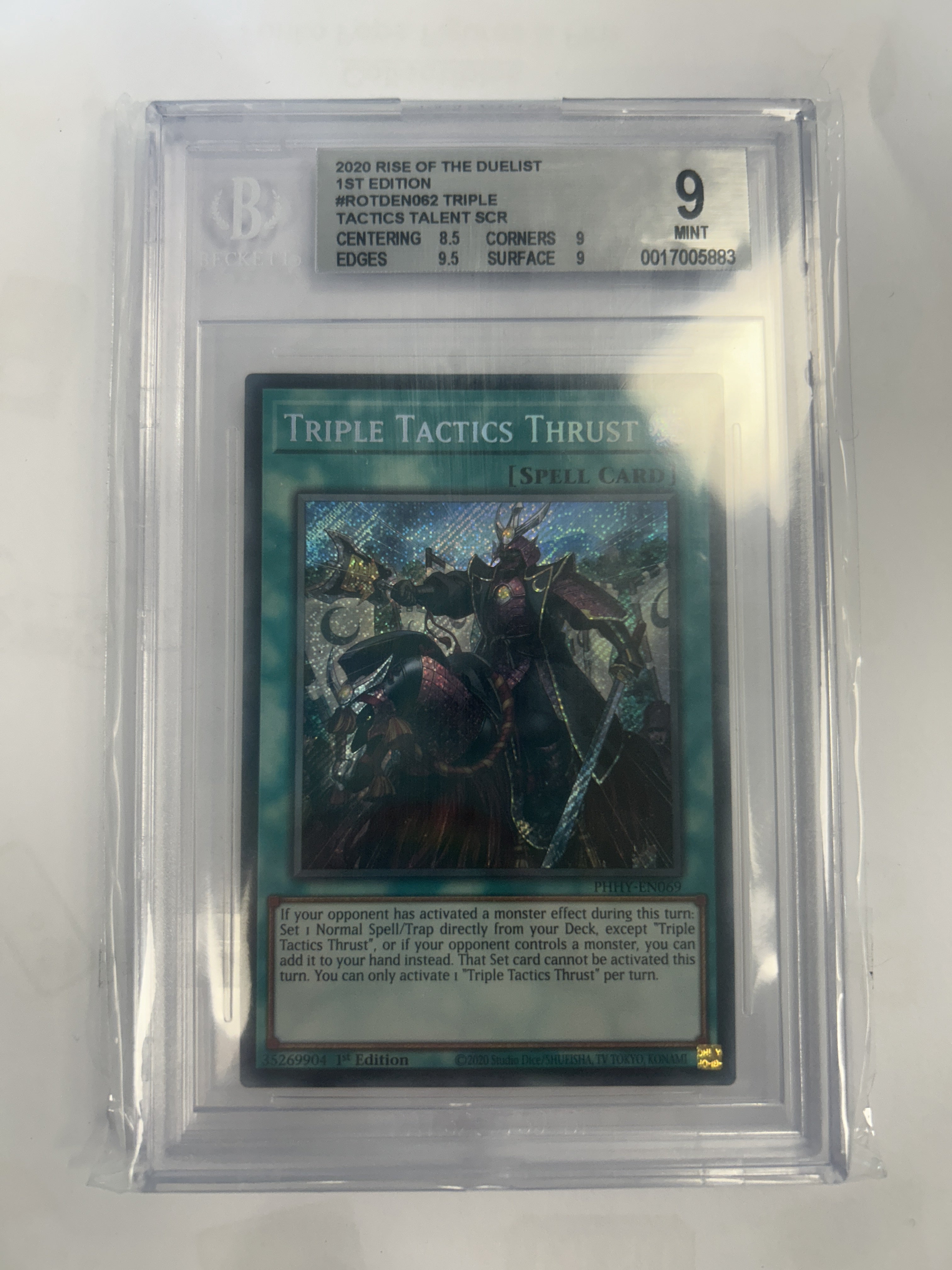 BGS 9 2020 Rise of the Duelist 1st Edition #ROTDEN062 Triple Tactics Talent SCR