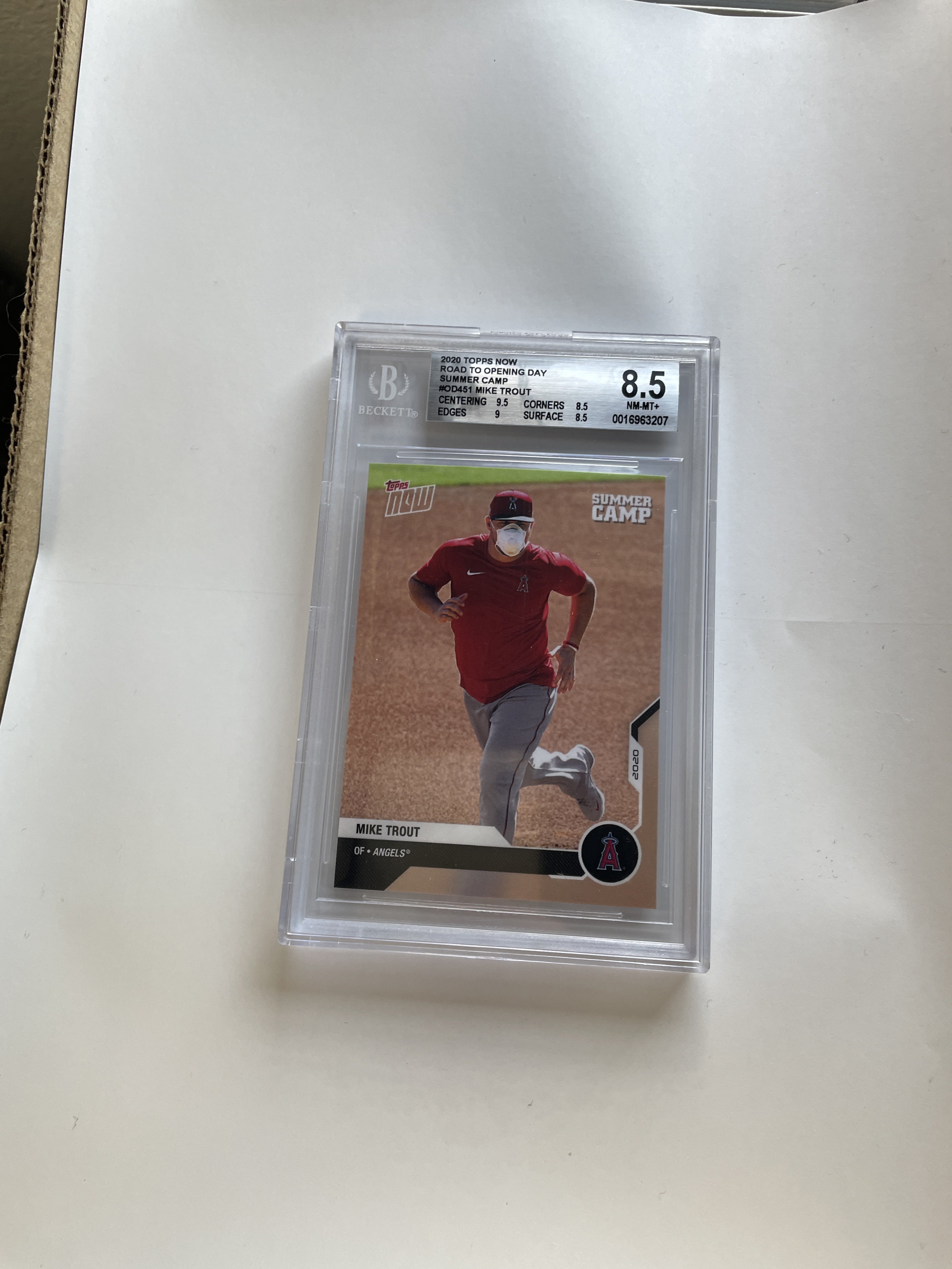 BGS - 8.5 2020 Topps Now Road To Opening Day Summer Camp #OD451 Mike Trout (0016963207)