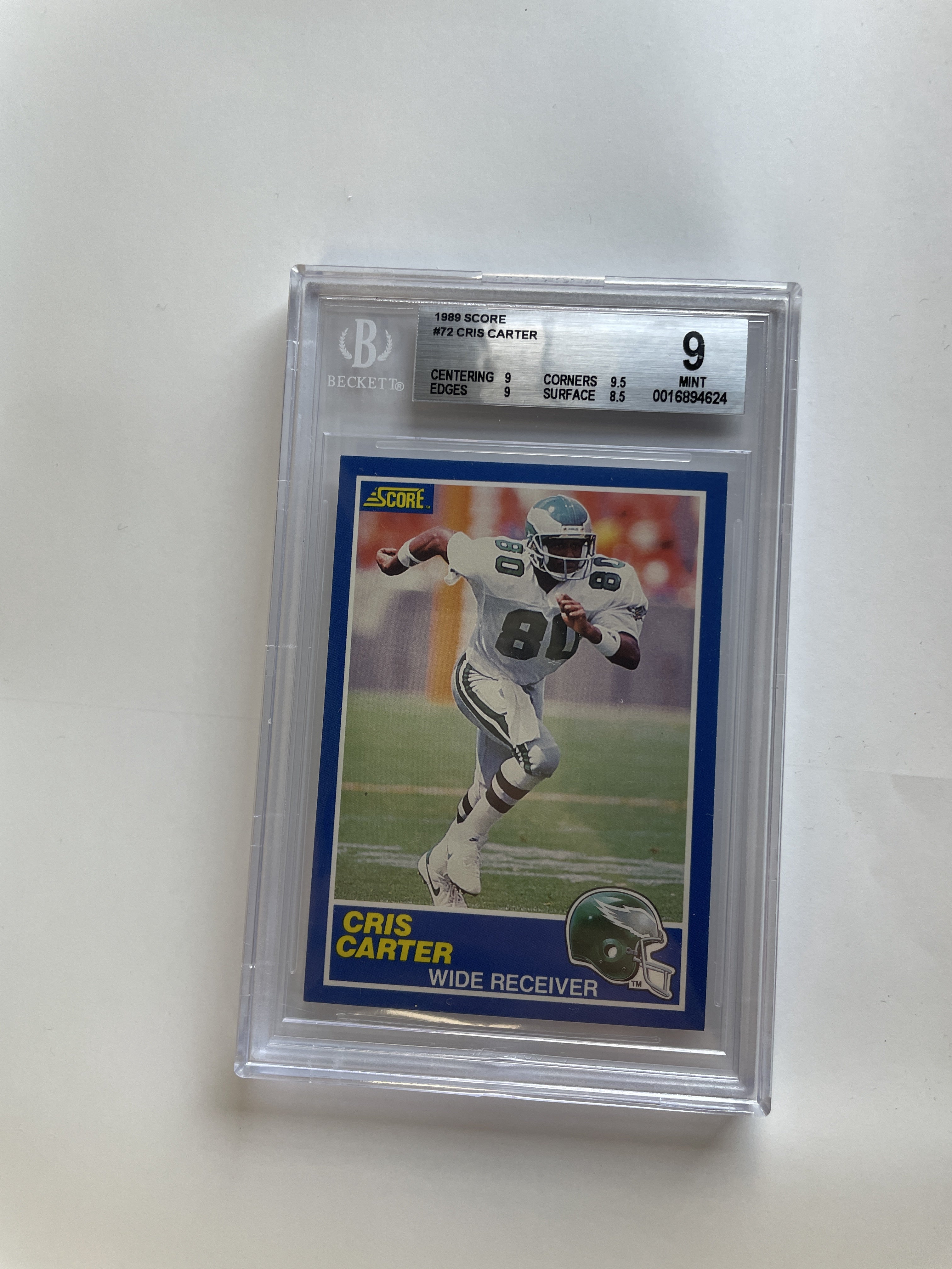 BGS - 9 1989 Score #72 Cris Carter (0016894624)