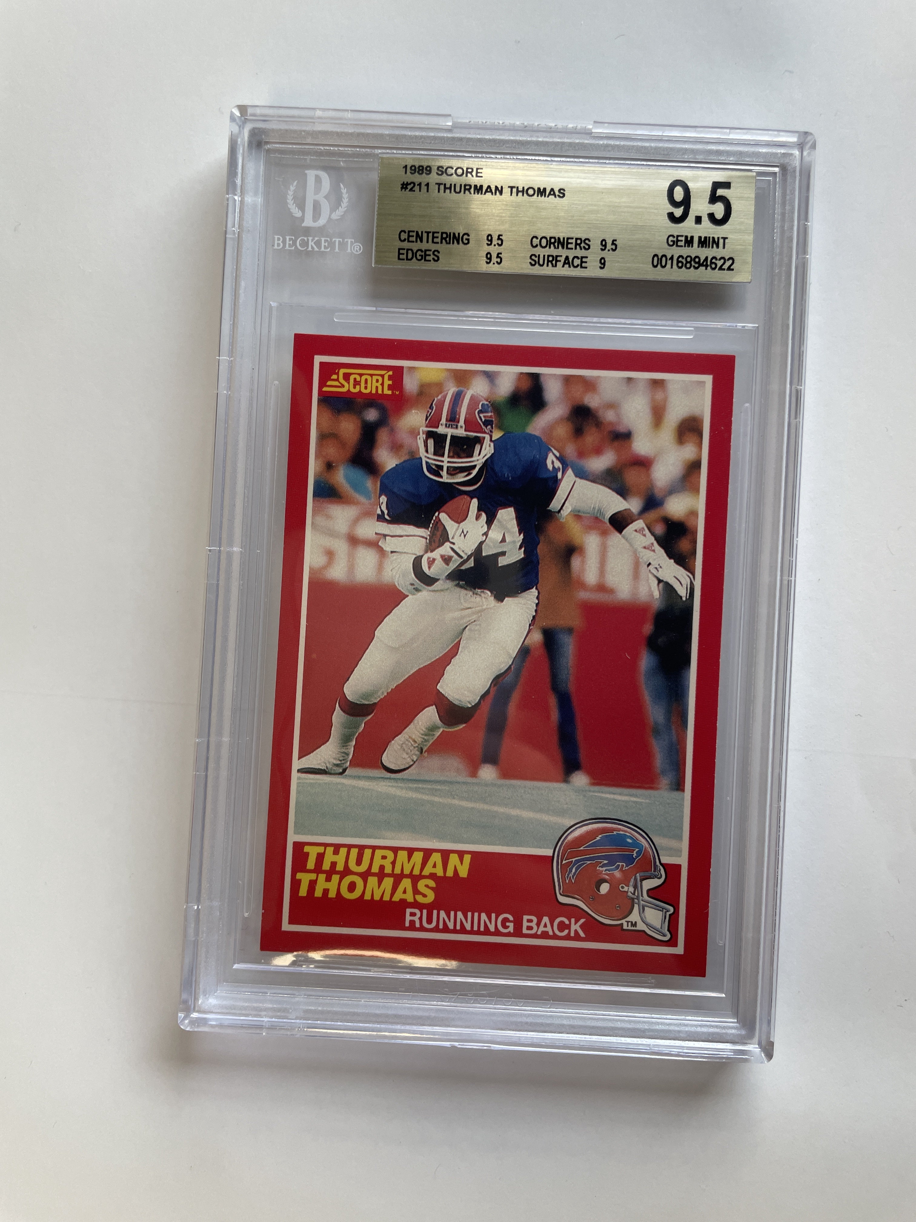 BGS 9.5 1989 Score #211 Thurman Thomas(0016894622)