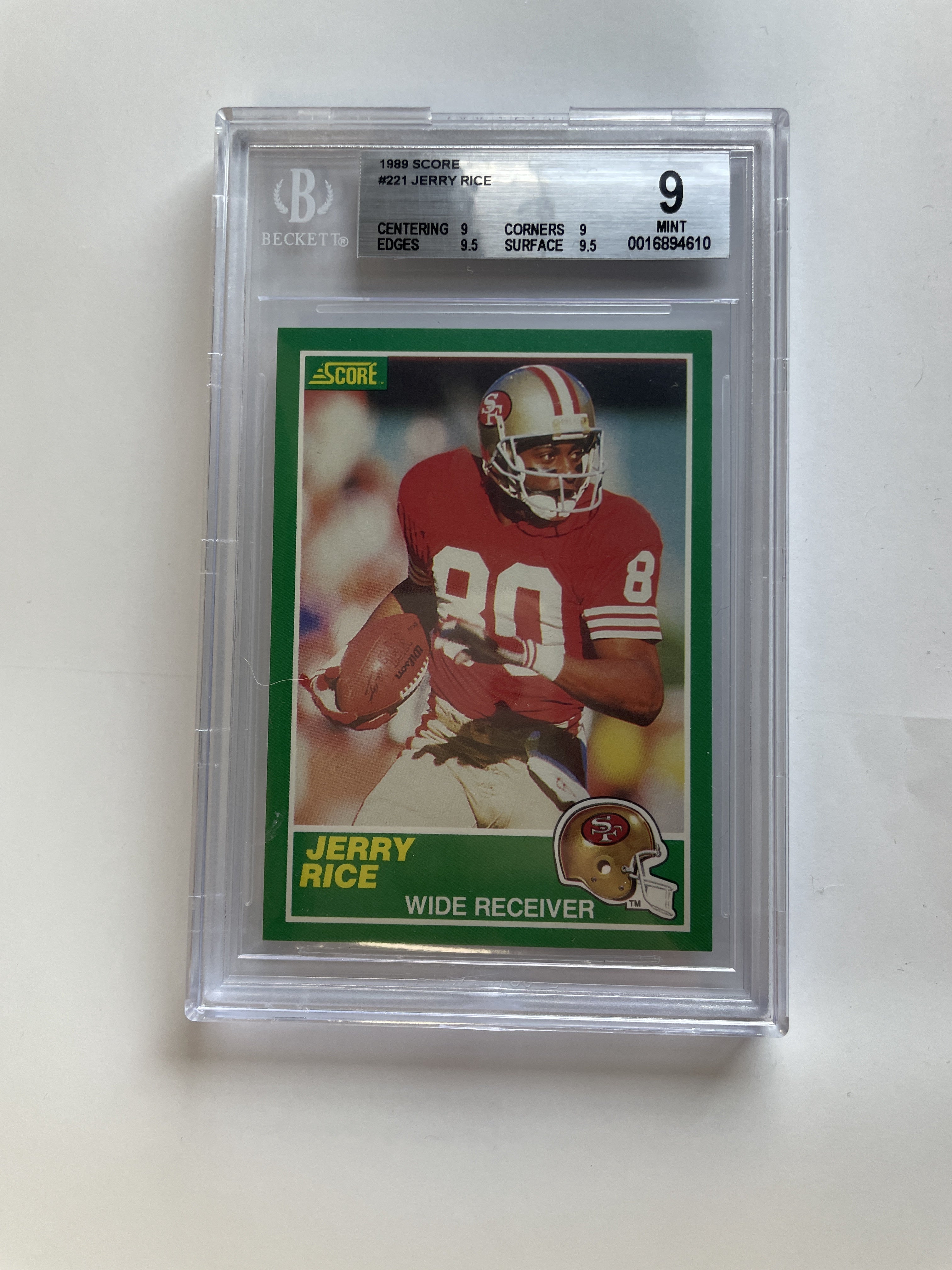 BGS 9 1989 Score #221 Jerry Rice (0016894610)