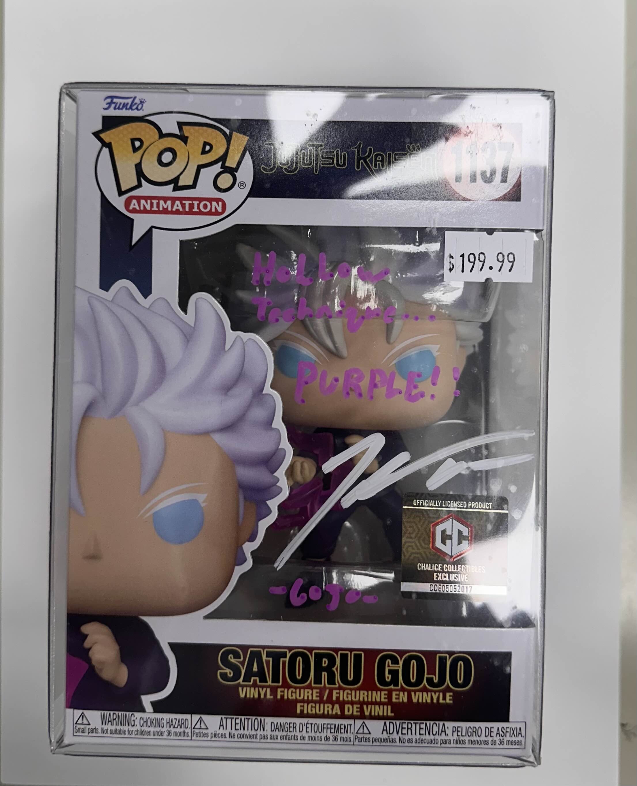 #1137 - Jujutsu Kaisen - Satoru Gojo [SIGNED W/ Authentication Funko Pop!