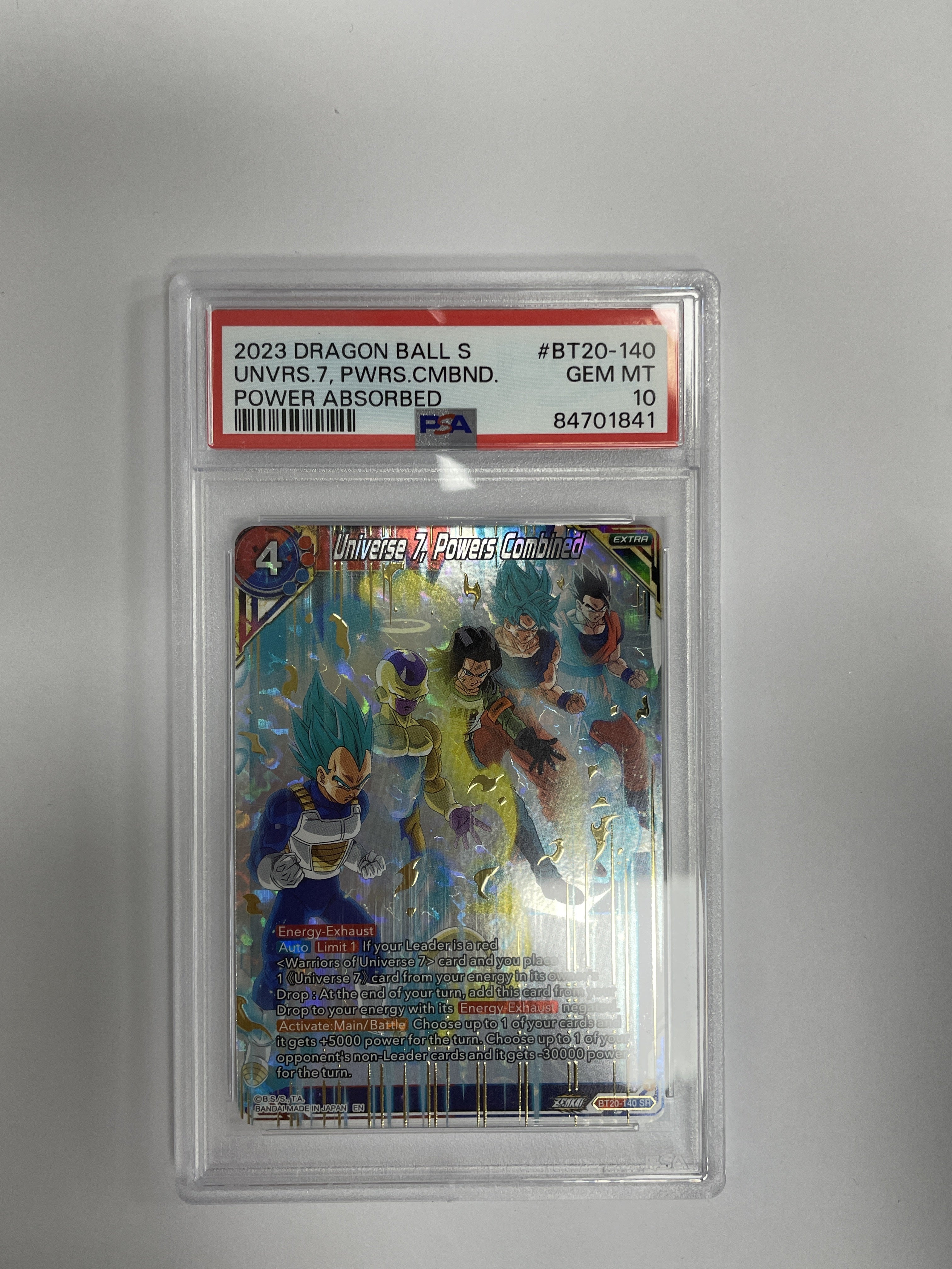 PSA 10 - 2023 Dragon Ball S - #BT20-140 Univers. 7, PWRS.CMBND. Power Absorbed [84701841]