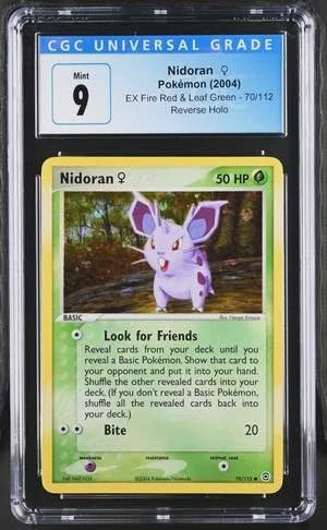 CGC 9 - Nidoran Pokemon (2004) EX Fire Red & Leaf Green - 70/112 Reverse Holo (3910173168)