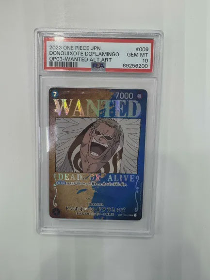 PSA 10 - One Piece JPN. Donquixote Doflamingo OP03-Wanted Alt.Art [89256200]