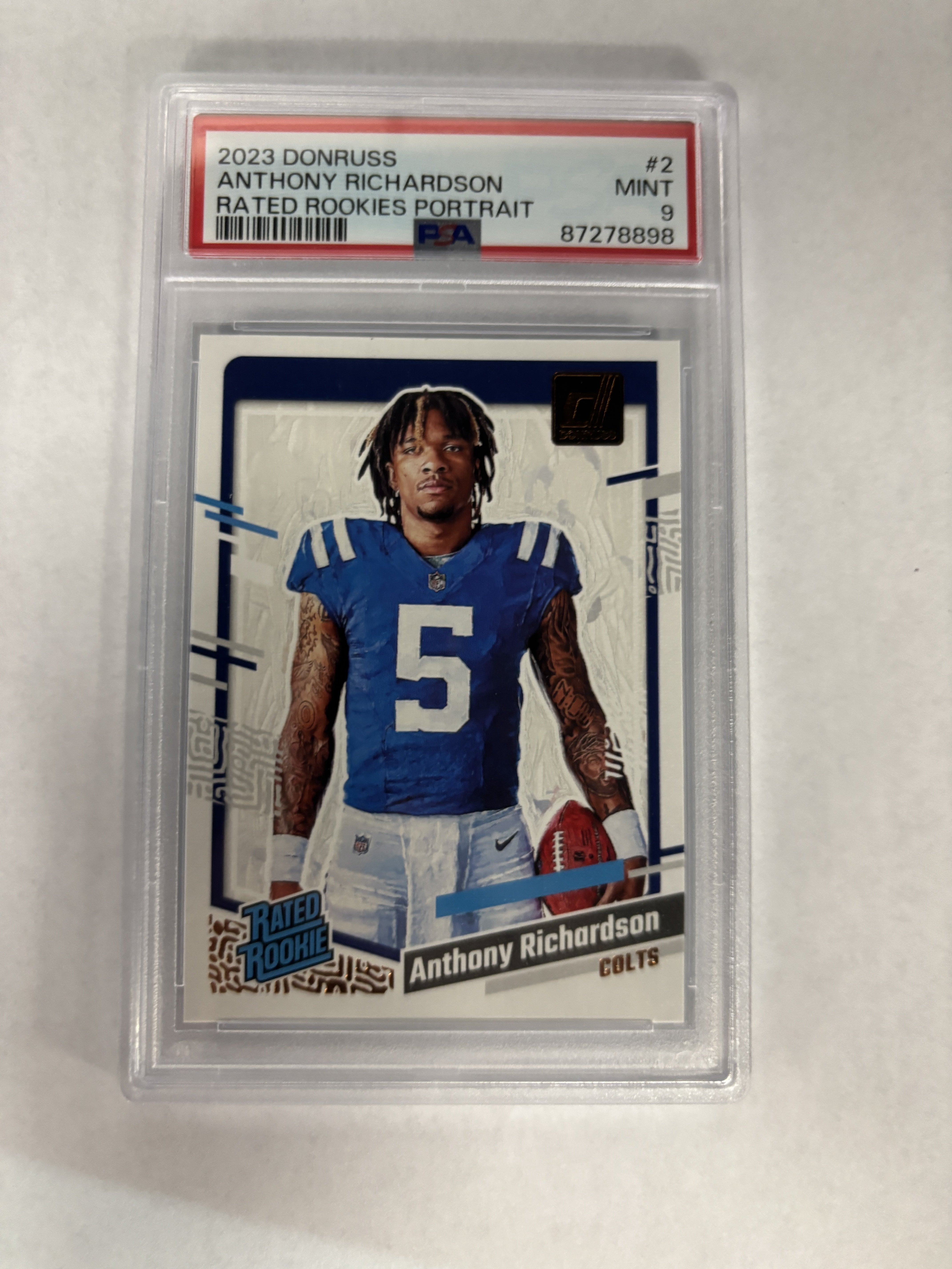 PSA 9 - 2023 Donruss Anthony Richardson rated Rookies Portrait (87278898)