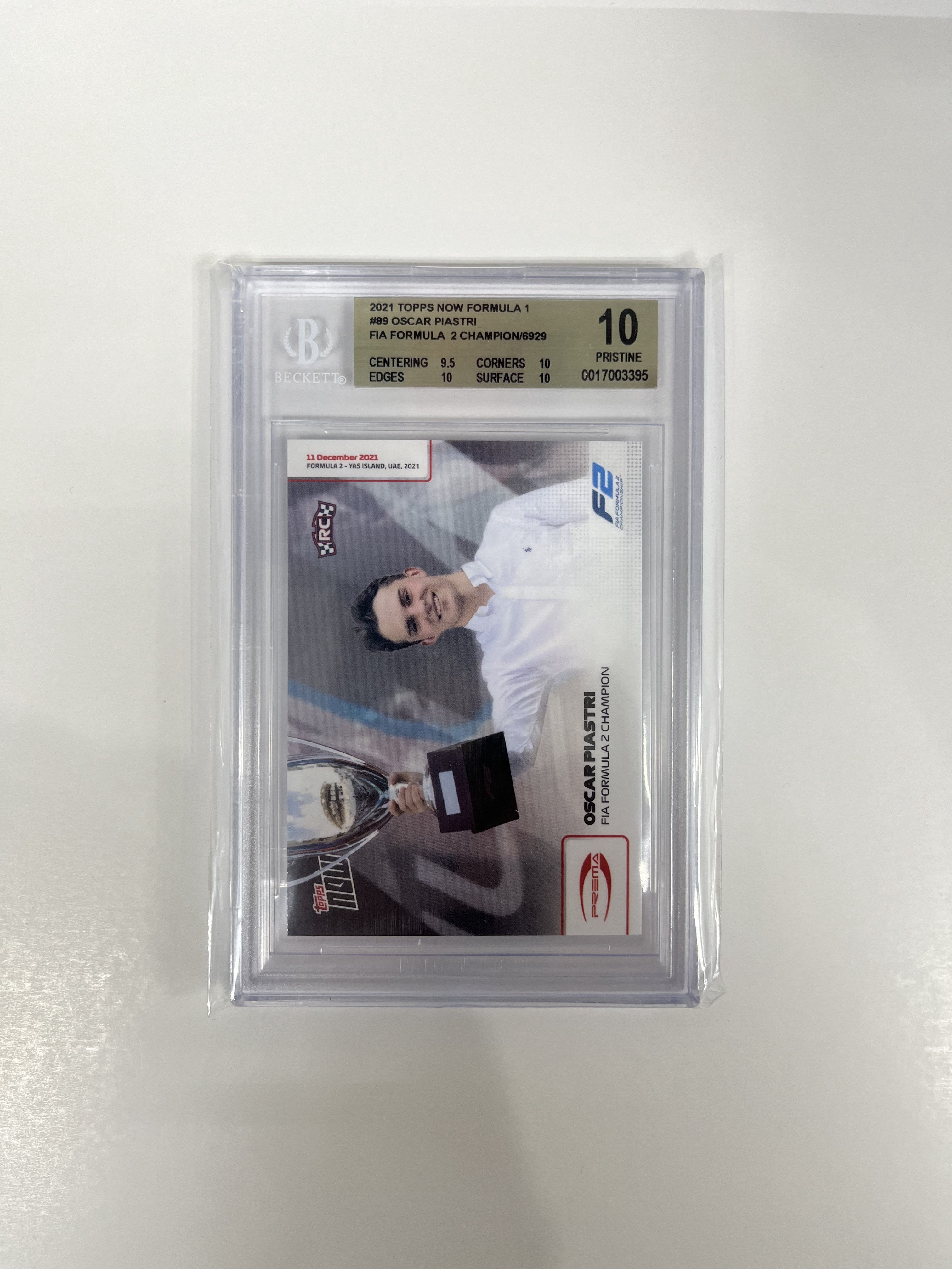 BGS - 10 2021 Topps Now Formual 1- #89 Oscar Piastri - FIA Formula 2 Champion/6929 [#0017003395}