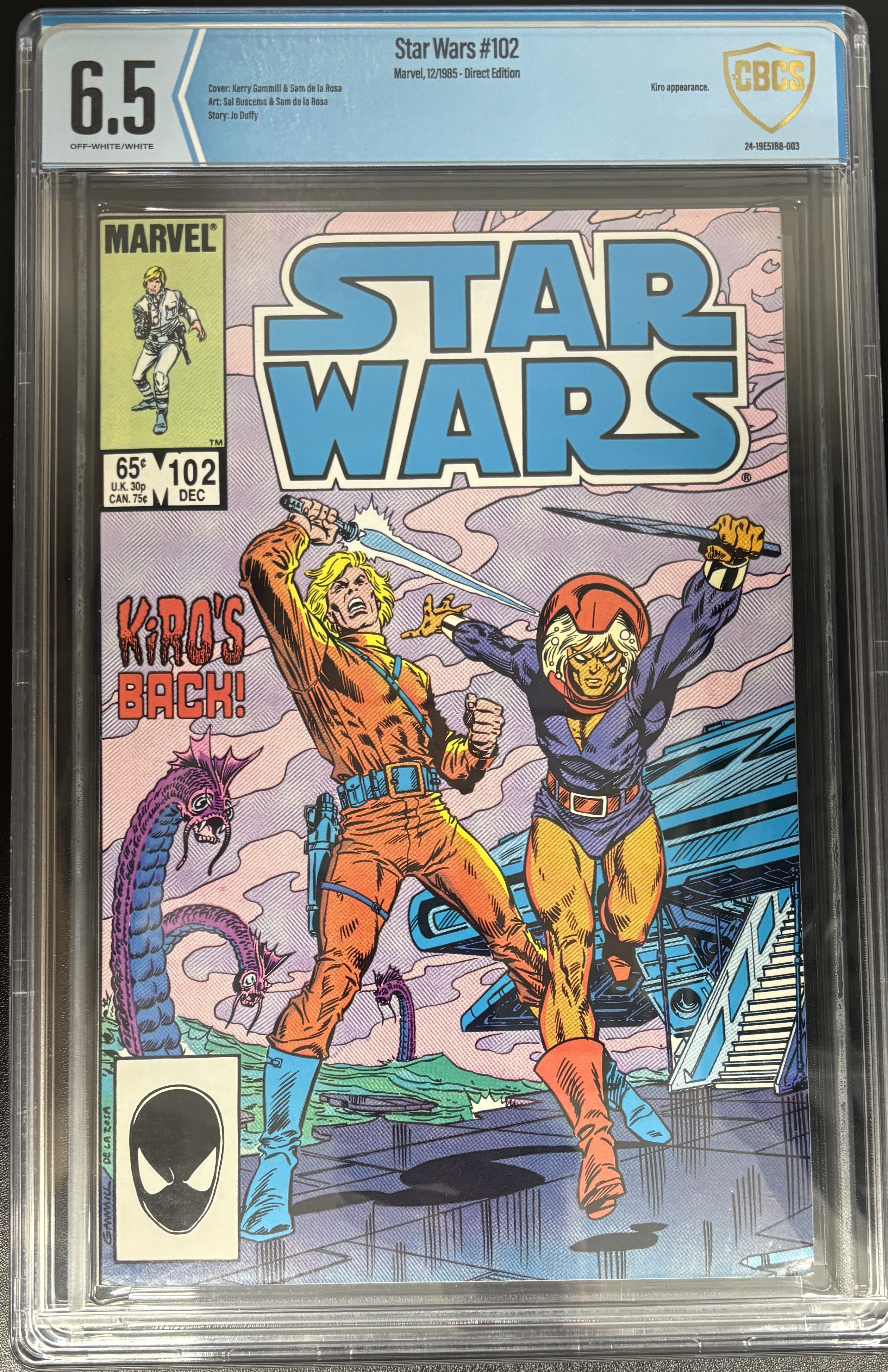 CBCS 6.5 - Star Wars #102 MArvel, 12/1985 - Direct Edition