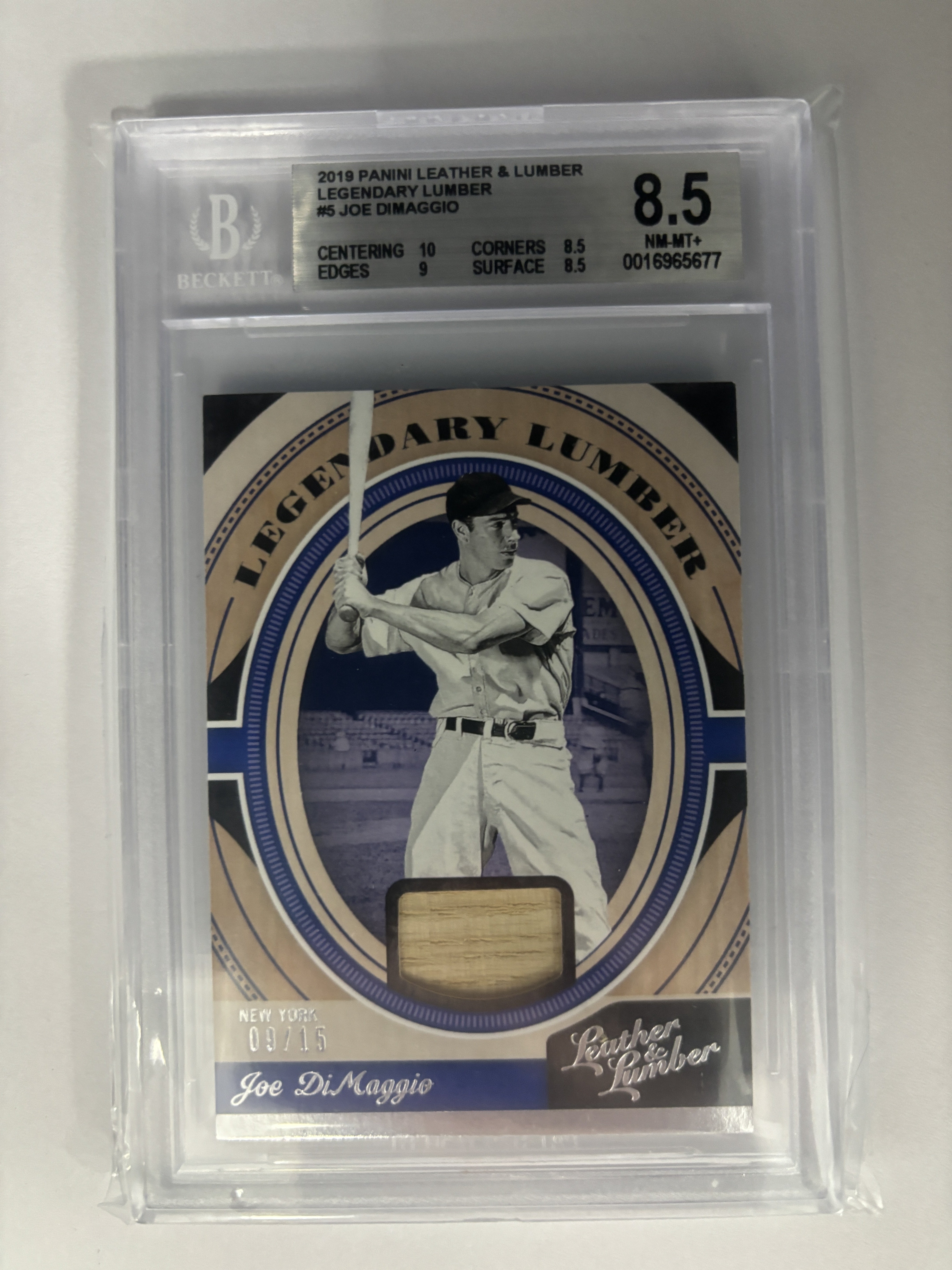 BGS 8.5 - 2019 Panini Leather & Lumber Legendary Lumber #05 Joe Dimaggio [0016965677]