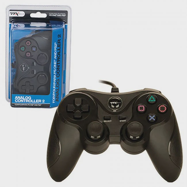 TTX Playstation 2 Black Wired Controller