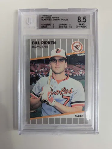 BGS 8.5 - 1989 Fleer, #616E Bill Ripken, Black Box on Bat Handle [0016965647]