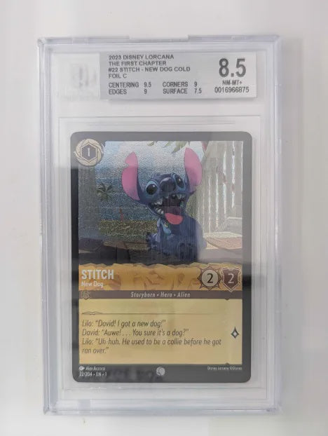 BGS 8.5 - 2023 Disney Lorcana, The First Chapter, #22 Stitch - New Dog Cold,  Foil C [0016966875]