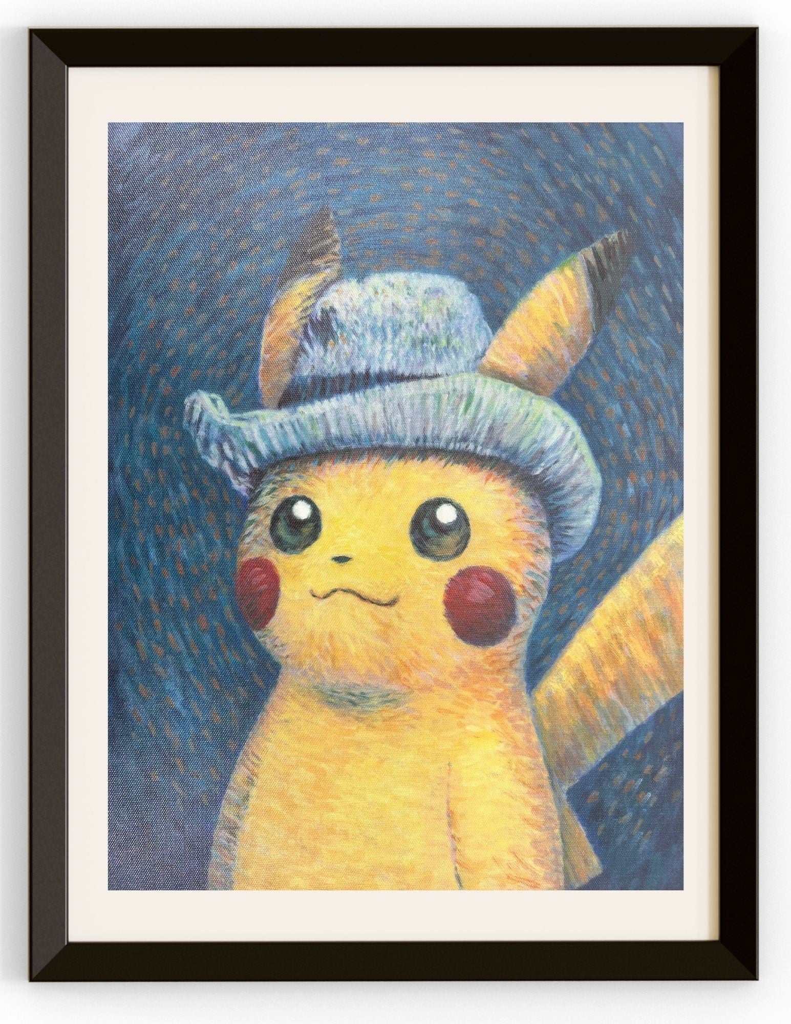 Pikachu With A Grey Felt Hat Canvas Prints