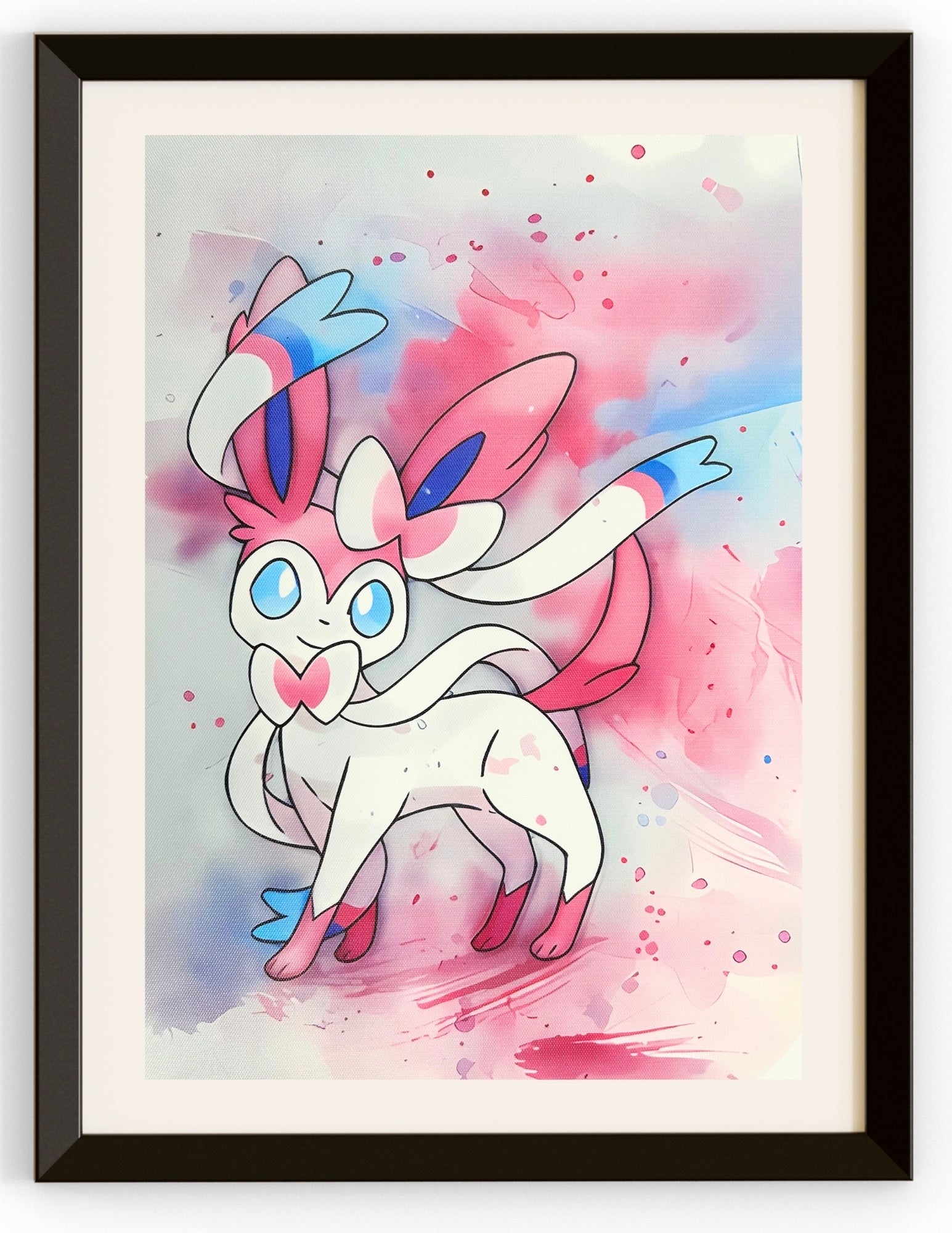 Sylveon with Brush Strokes Canvas Print