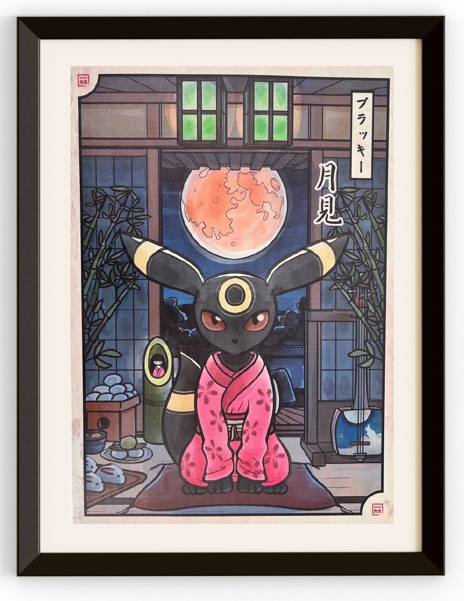 Umbreon As A Japanese Woman Canvas Prints