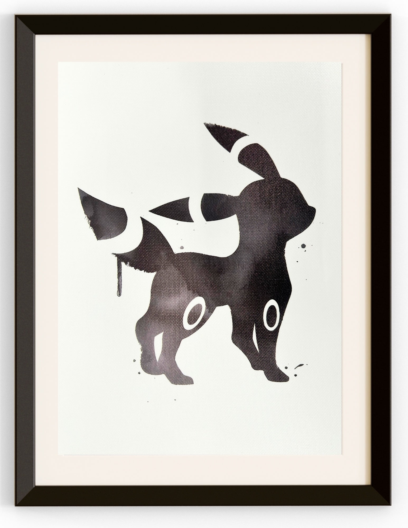 Umbreon Black & White Canvas Print