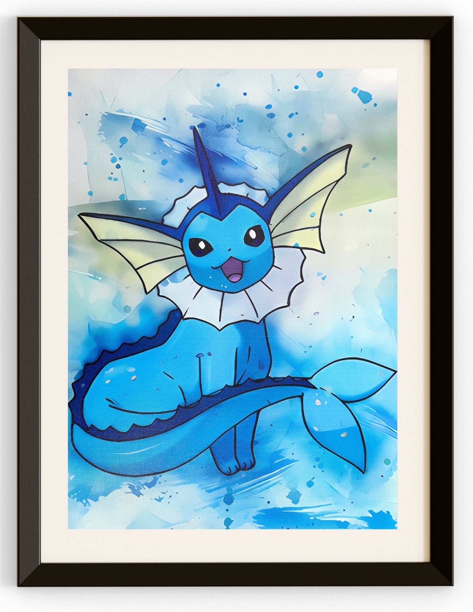 Vaporeon with Brush Strokes Canvas Print