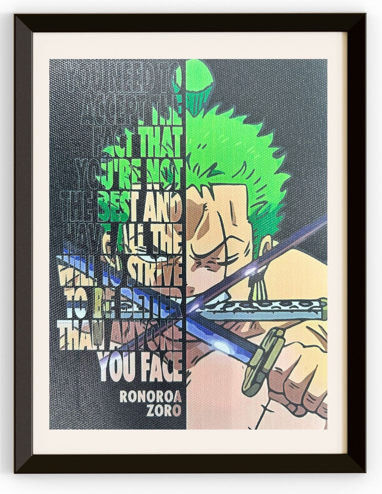 Zoro With Quote Canvas Prints