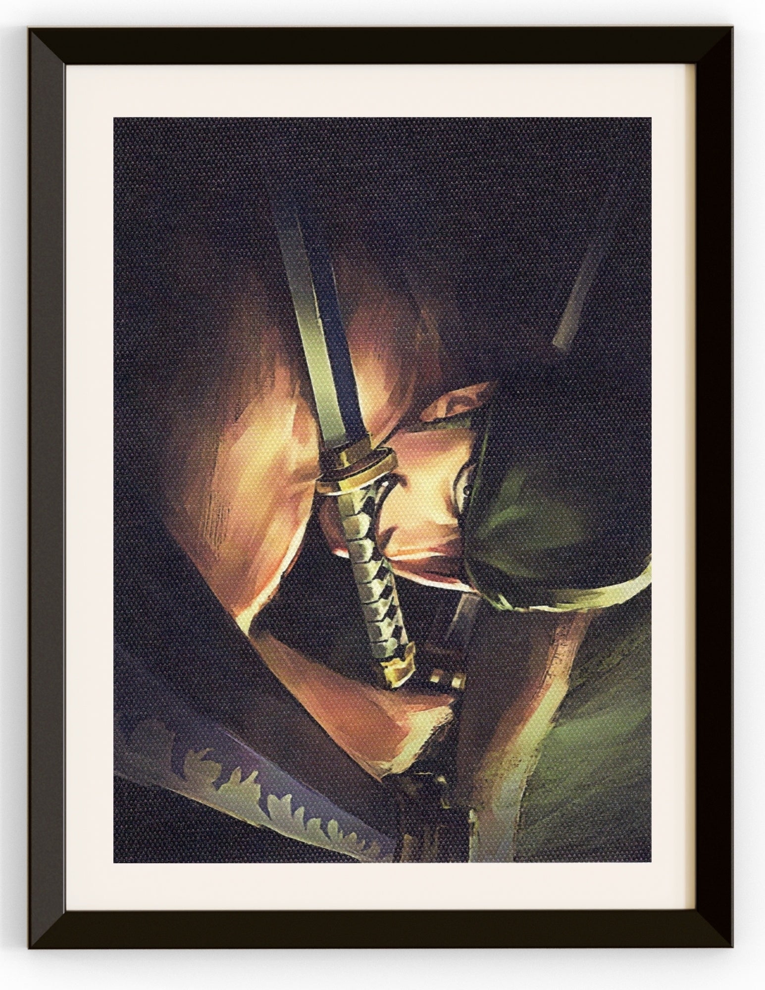 Zoro with Swords in His Mouth Canvas Print