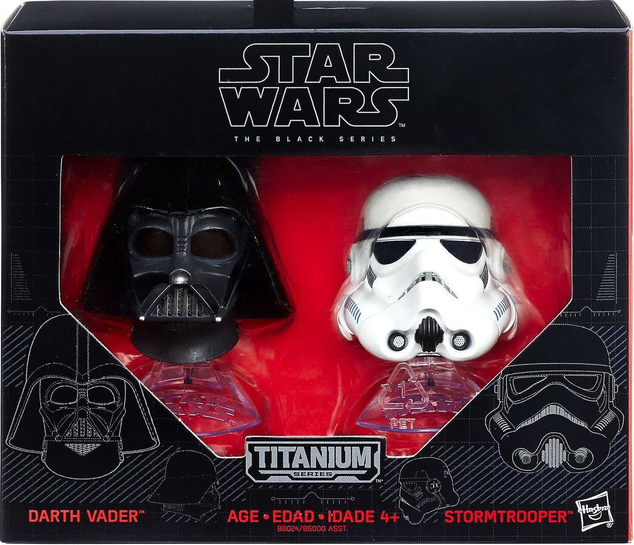 Star Wars - 03 Darth Vader and Stormtrooper Helmets, Titanium Series Hasbro Figures