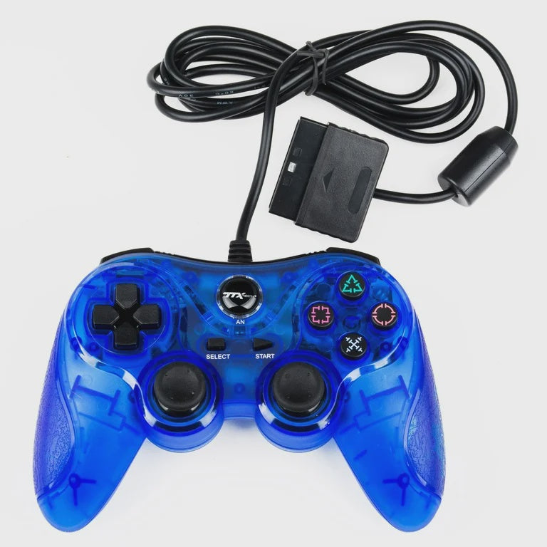 TTX Playstation 2 Blue Wired Controller