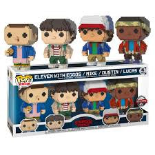 Pop! 8-bit - Stanger Things 4 Pack - Eleven with Eggos/Mike/Dustin/Lucas