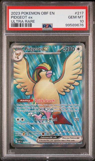 PSA - 10 2023 Pokemon OBF EN PIDGEOT EX #217 (99589676)