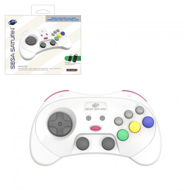 SEGA Saturn Wireless 2.4 GHz Pro Analog Controller White