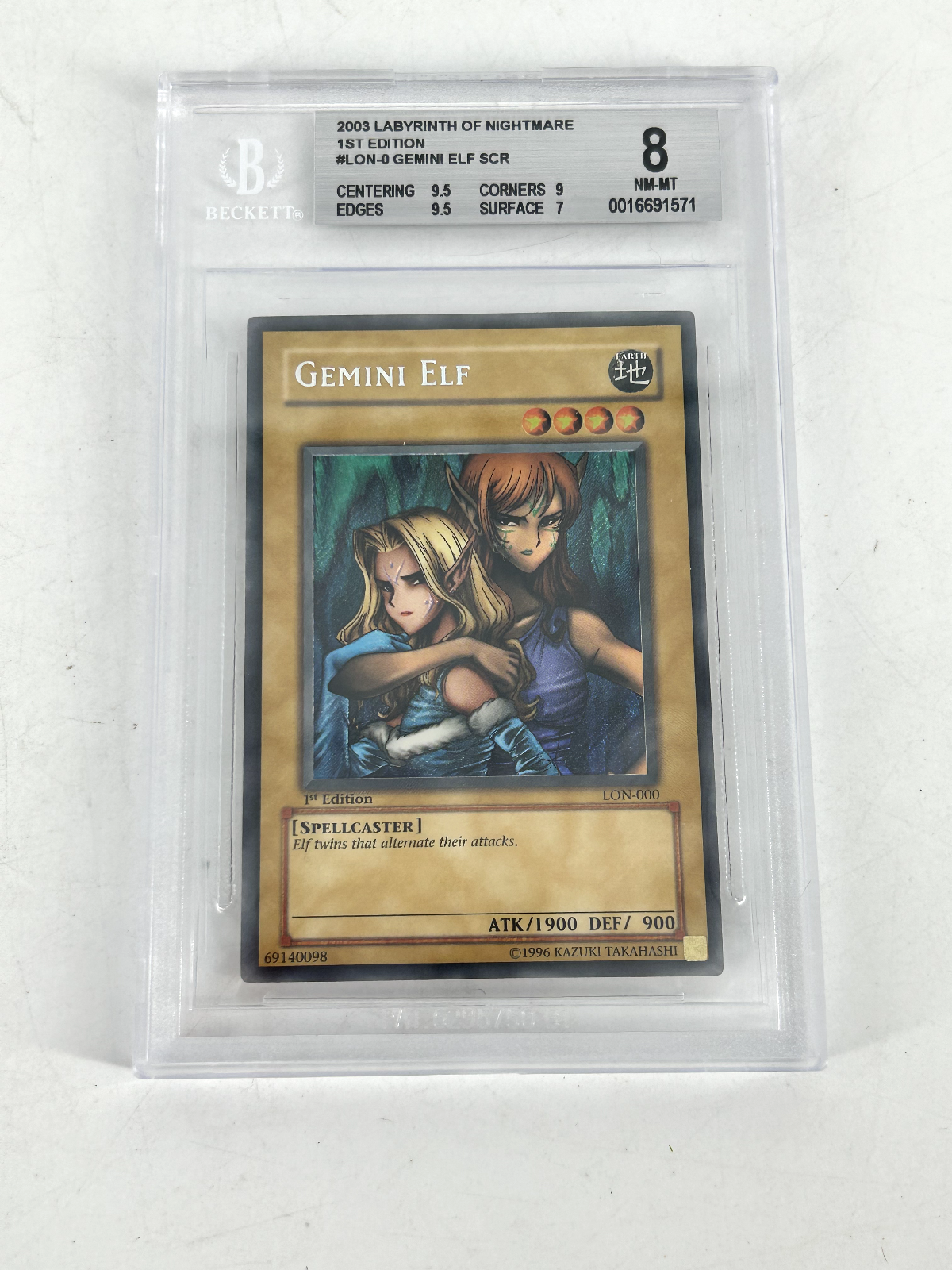 BGS 8 - 2003 Labryinth of Nightmare 1ST Edition #LON-0 Gemini Elf SCR (0016691571)